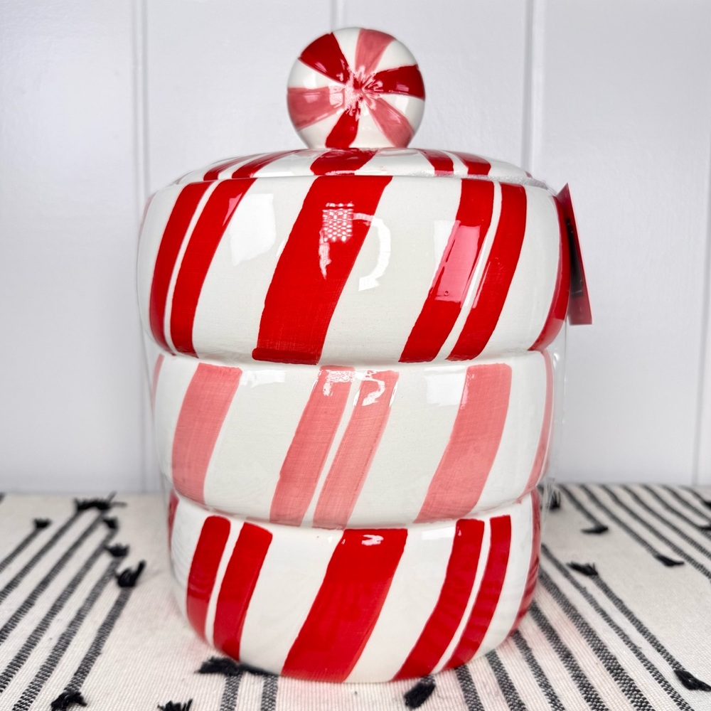 NEW Sugar & Spice Peppermint Candy Christmas Cookie Jar